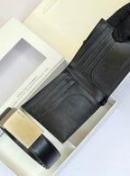 CK Black Leather Wallet-Belt Set For Men 12#