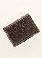 CK Brown Leather Trifold Wallet For Men 71#