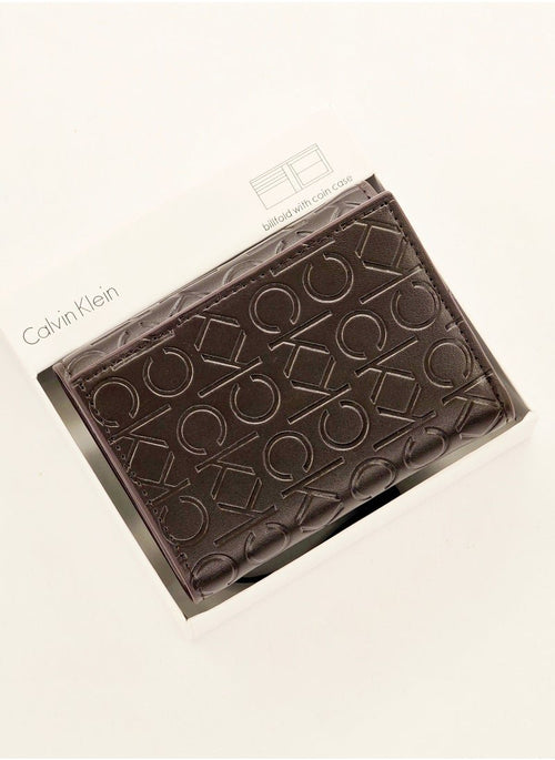 CK Brown Leather Trifold Wallet For Men 71#
