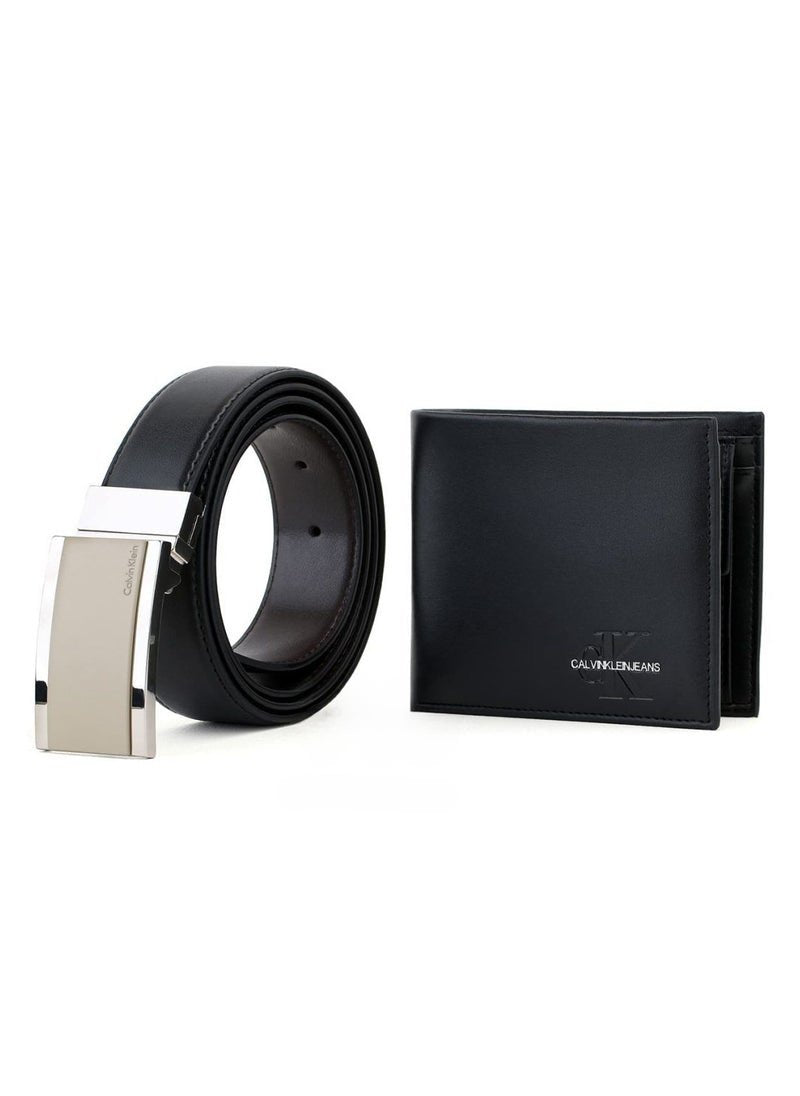 CK Black Leather Wallet-Belt Set For Men 10#