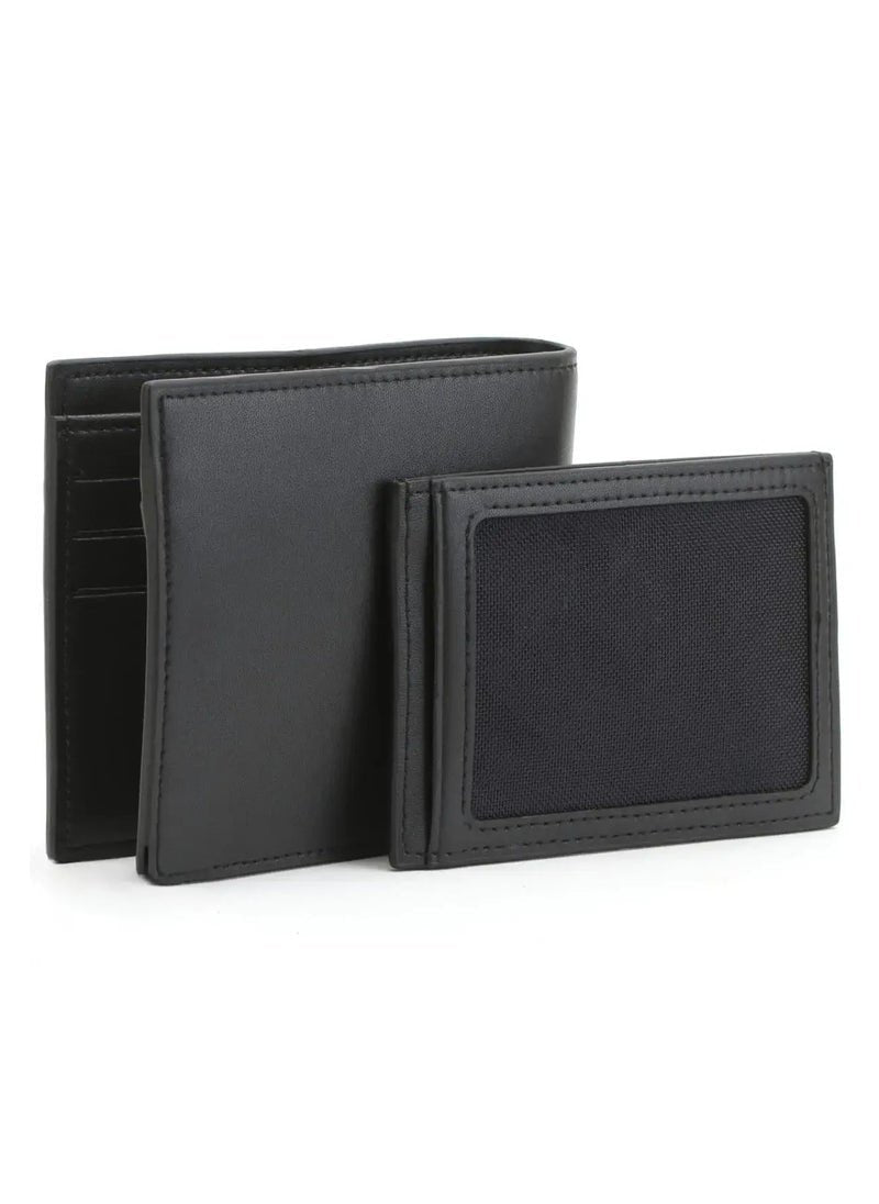LC Black Leather Wallet-Card Holder Set For Men 1#