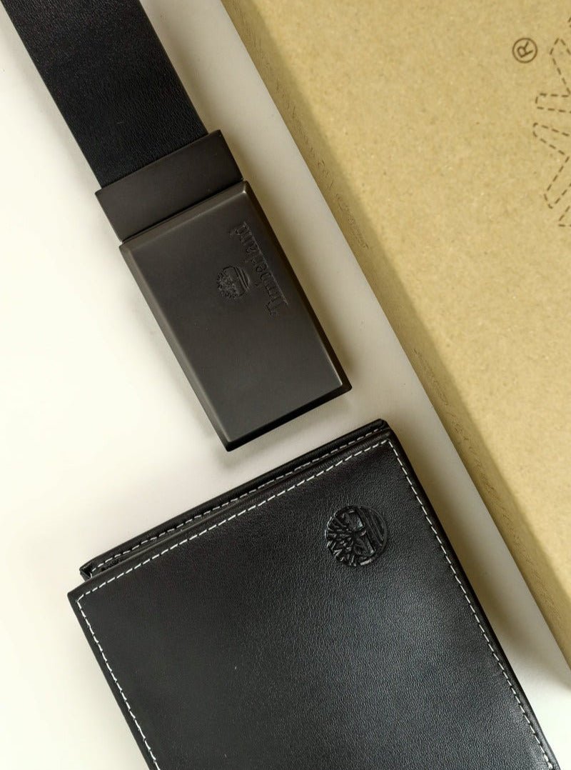 TL Leather Wallet-Belt Set For Men 22#