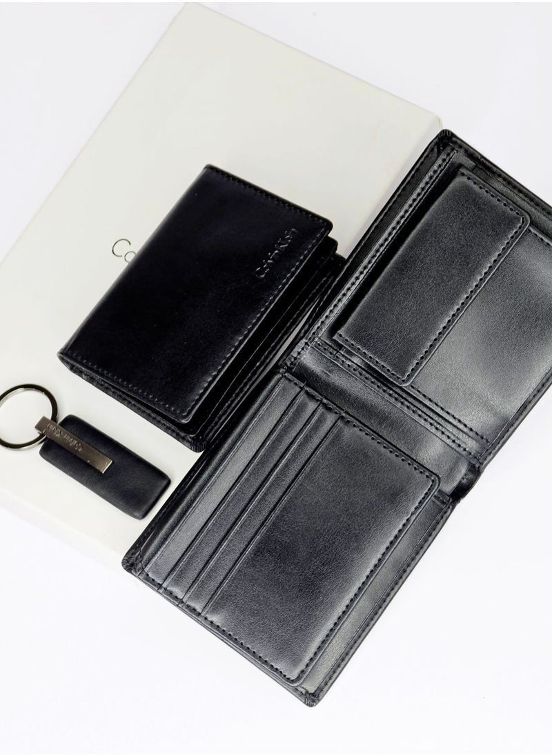 CK Black Leather Wallet-Keychain-Card Holder Set For Men 7#