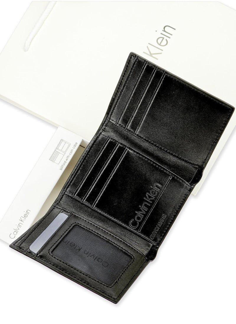 CK Monogram Trifold Black Wallet For Men 62#