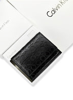 CK Monogram Trifold Black Wallet For Men 62#
