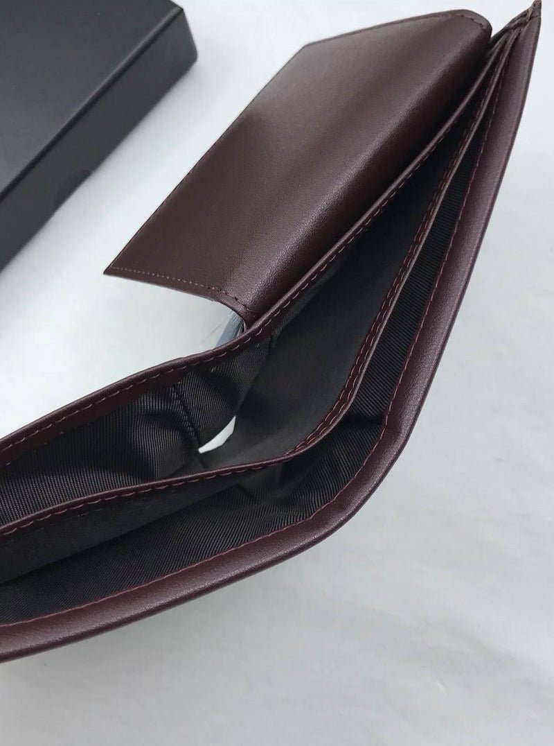 GU Brown Leather Wallet For Men 85#