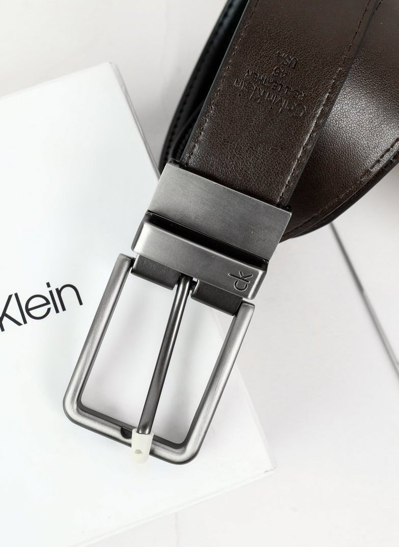 CK Black Leather Wallet-Belt Set For Men 16#