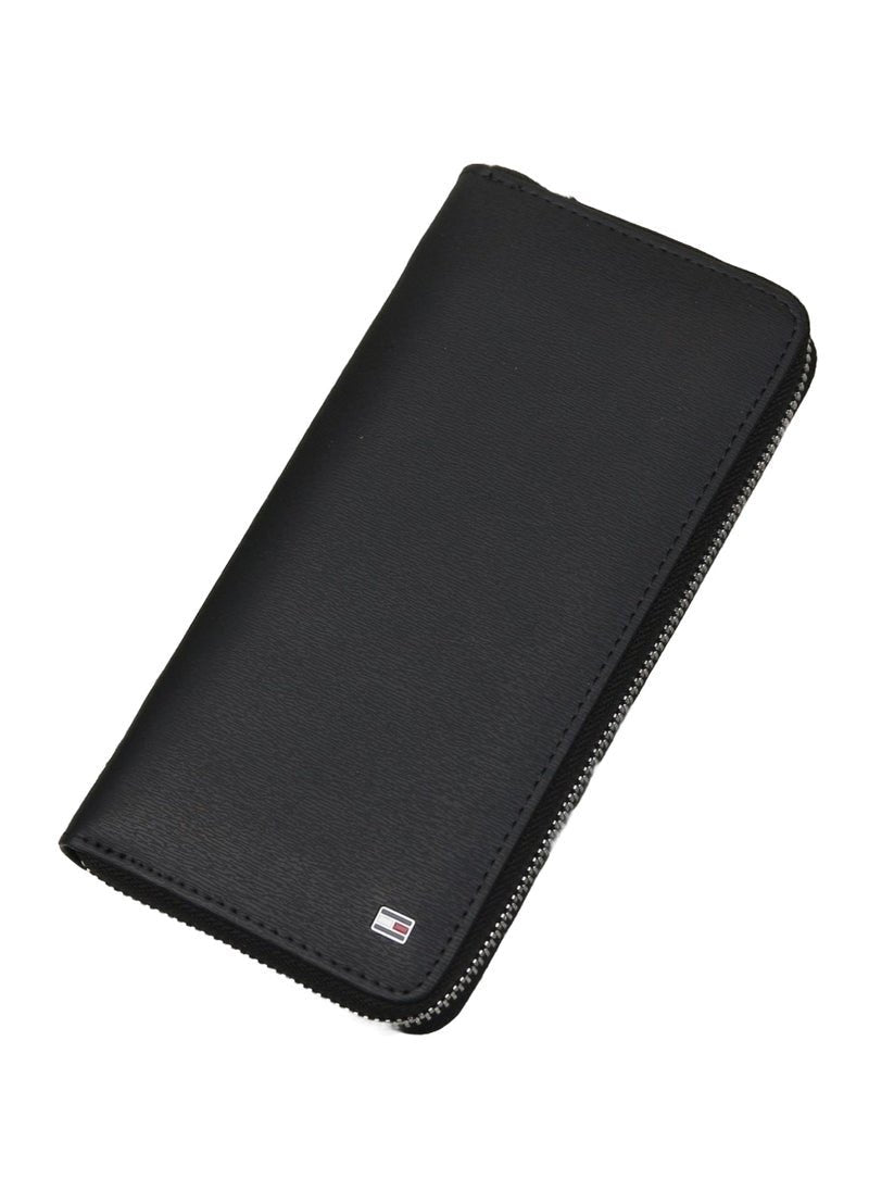 TH Long Black Leather Wallet For Men 50#