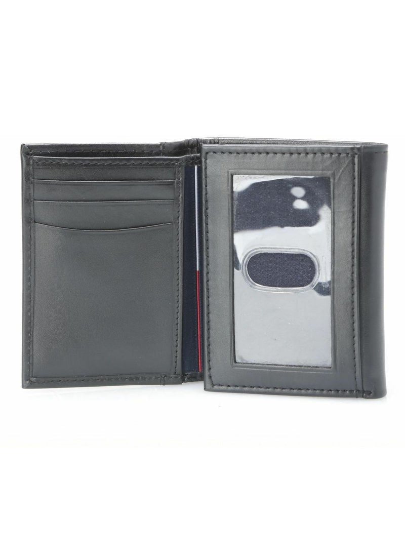 TH Black Leather Wallet-Keychain Set For Men 2#