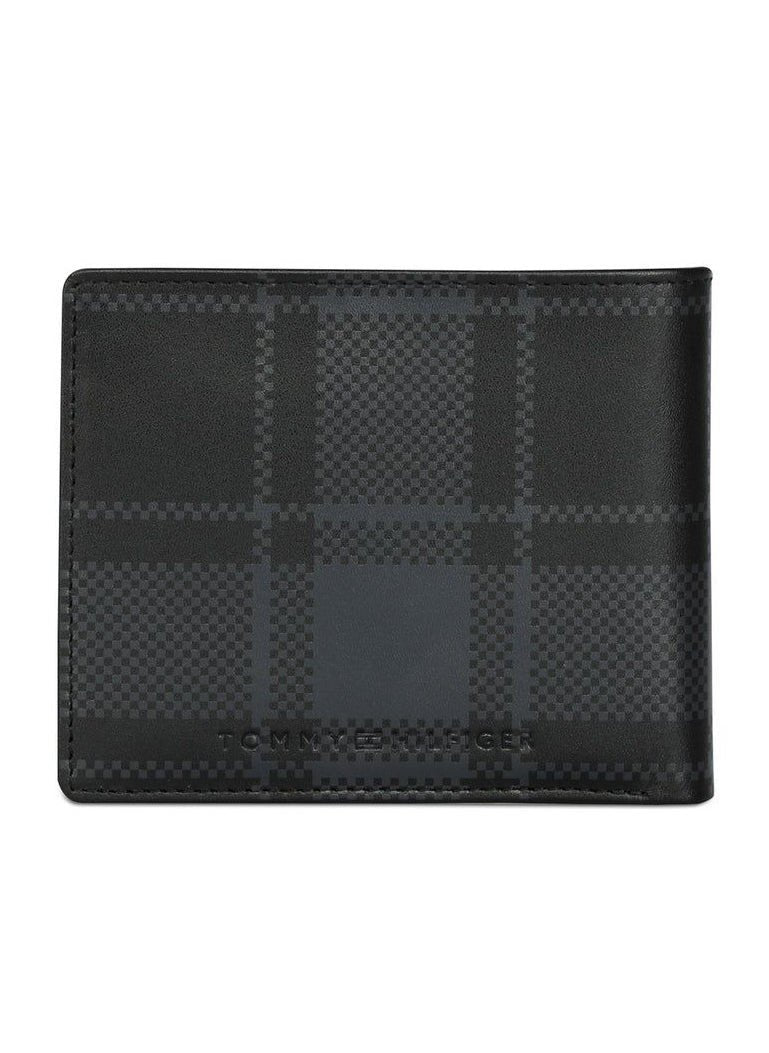 TH  Black Checkered Wallet For Men 48#