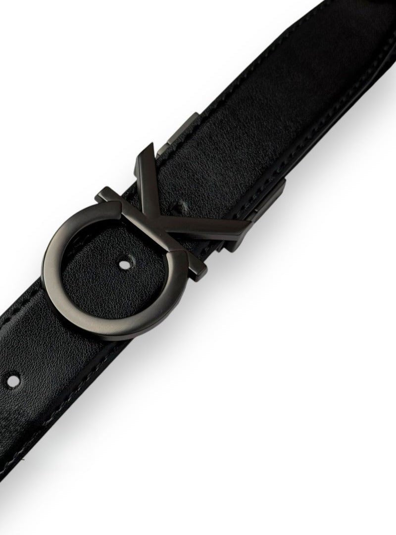 CK Black Leather Wallet-Belt Set For Men 13#