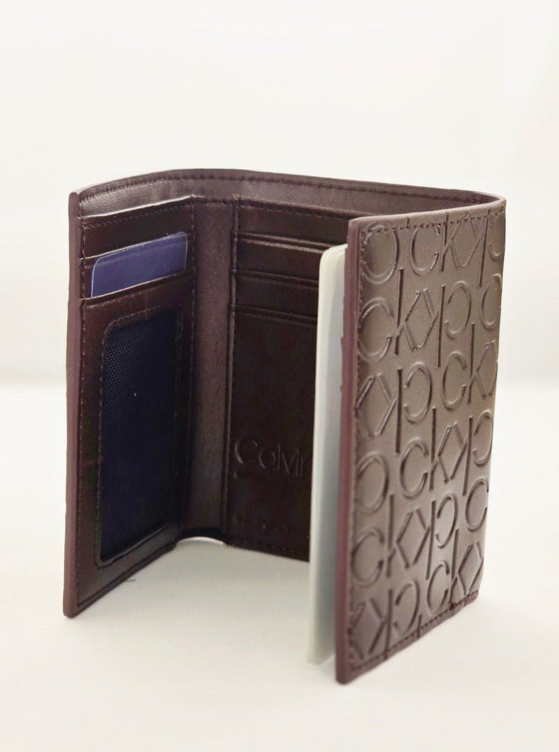 CK Brown Leather Trifold Wallet For Men 71#