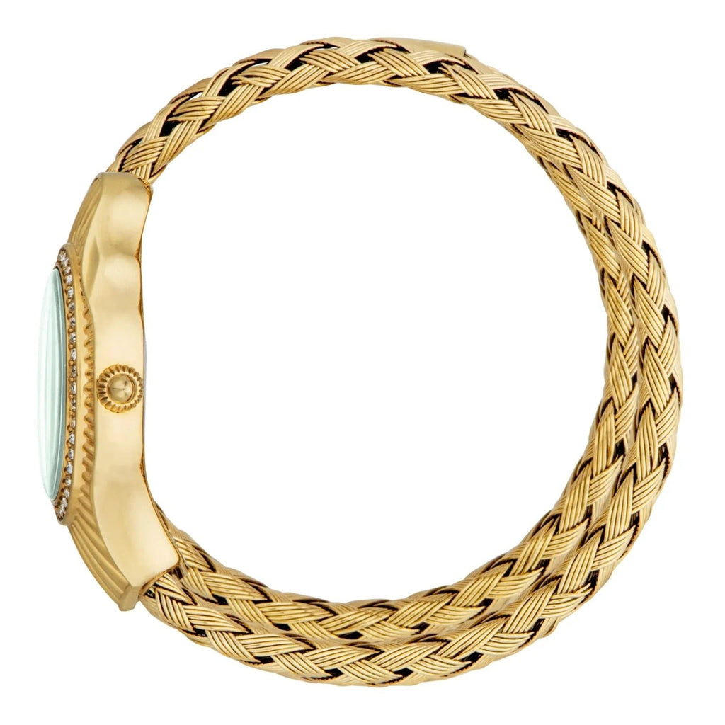 Just Cavalli Signature Snake Twined Yellow Gold Green Women's Watch (Model JC1L305M0035)