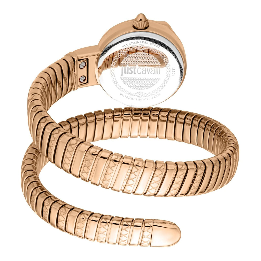 Just Cavalli Signature Snake Cerchio Snake Rose Gold Silver Grey Women's Watch (Model JC1L301M0045)