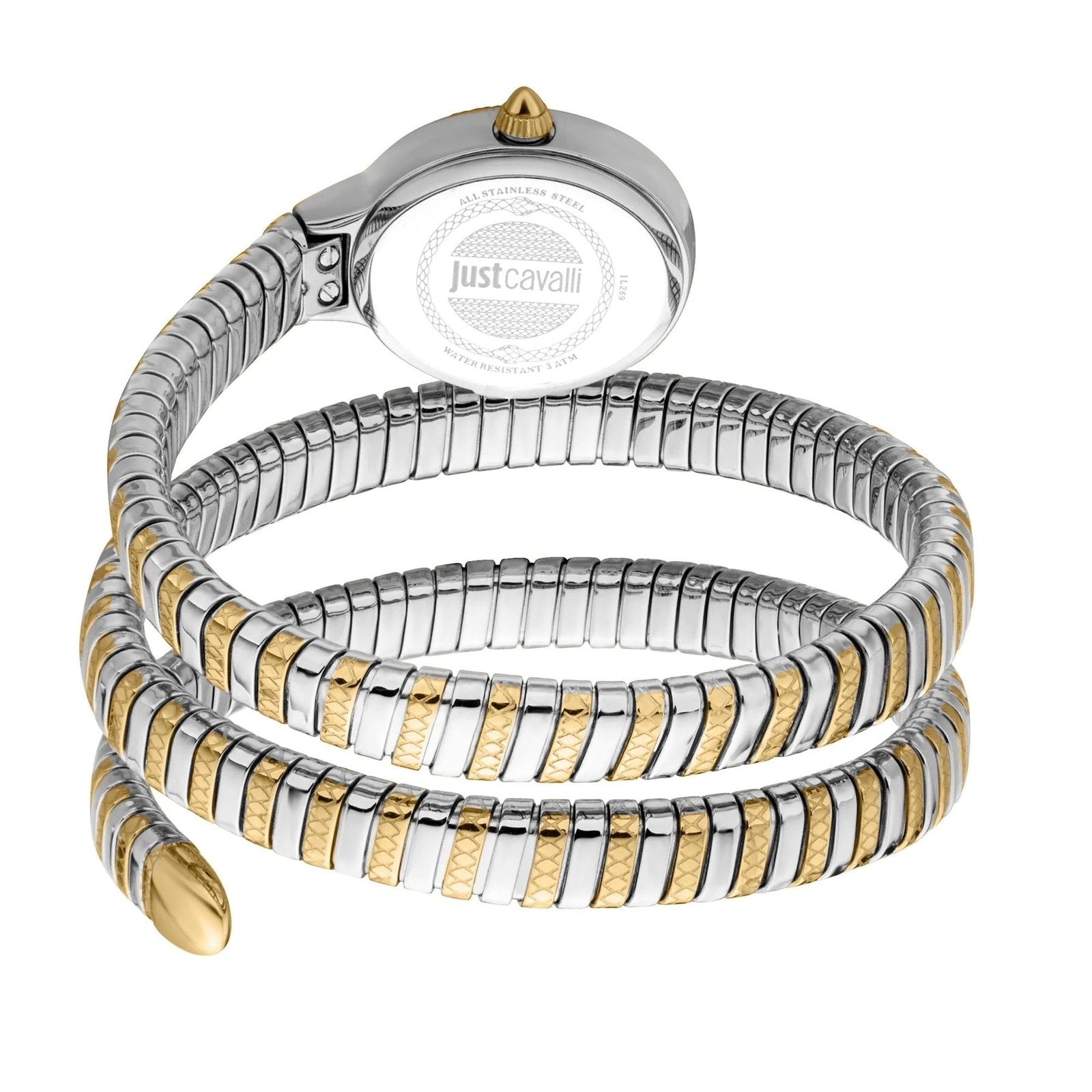 Just Cavalli Signature Snake After Party Two Tones YG Silver Women's Watch (Model JC1L269M0055)