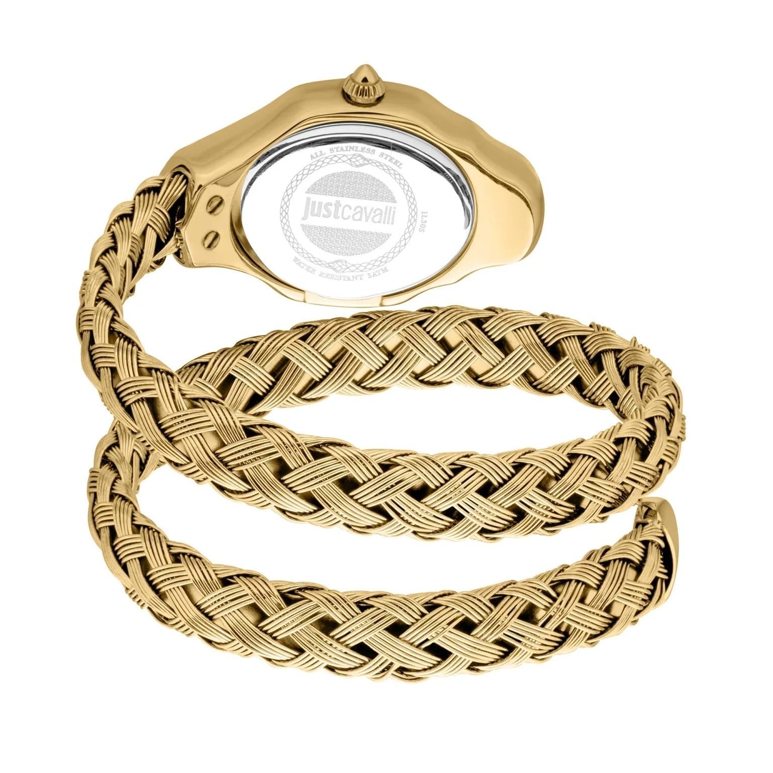Just Cavalli Signature Snake Twined Yellow Gold MOP Women's Watch (Model JC1L305M0025)