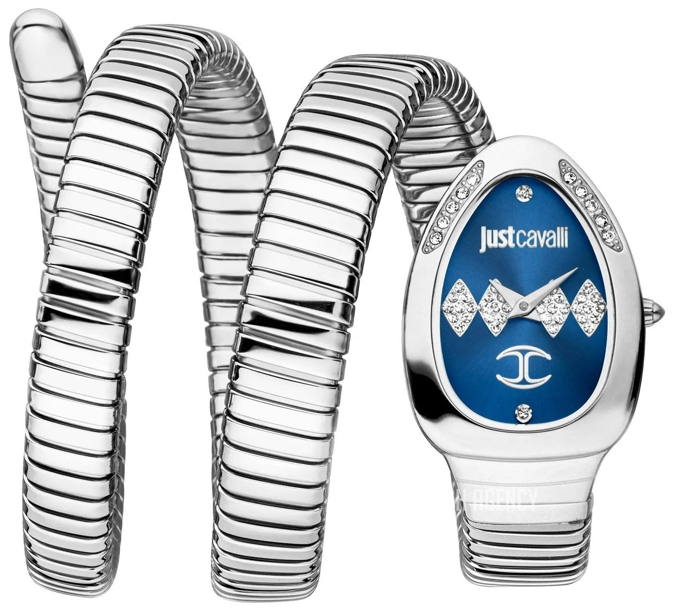 Just Cavalli Signature Snake Vezzoso Blue Steel Ø22 mm Women's Watch (Model JC1L230M0025)