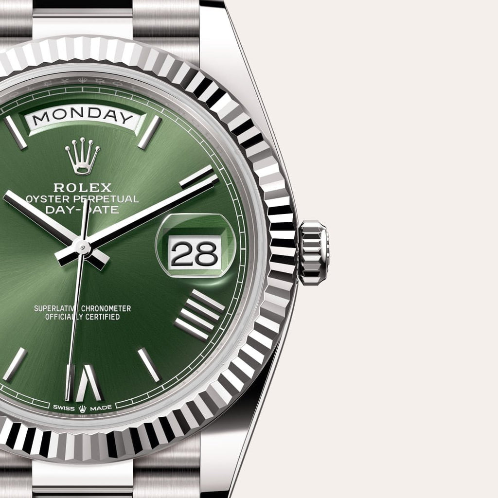 Rolex Day-Date Watch For Men - Olive Green Dial