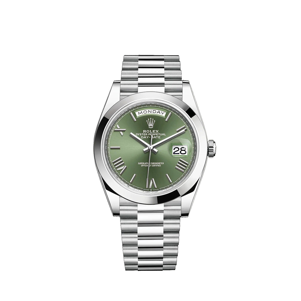 Rolex Day-Date Watch For Men - Olive Green Dial
