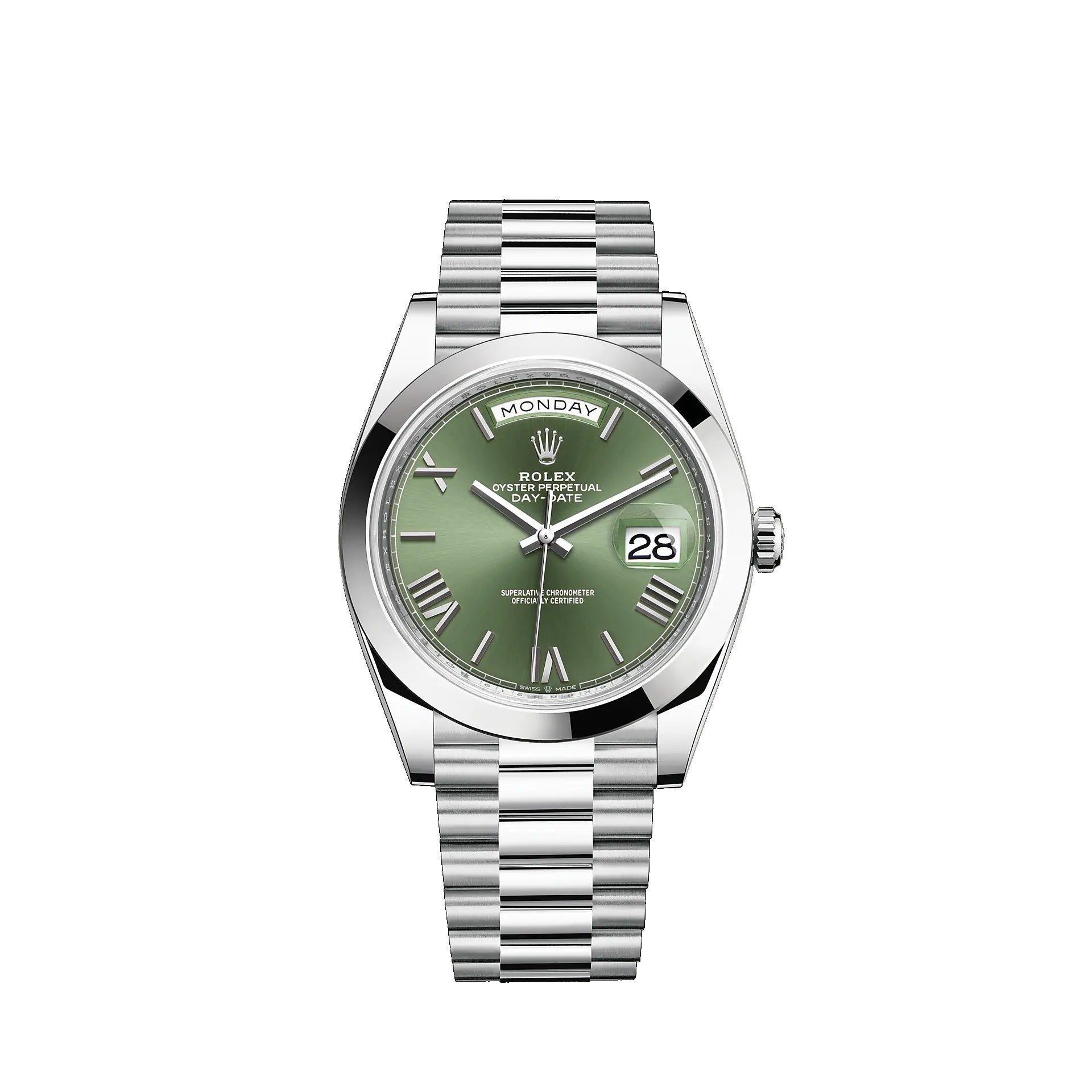 Rolex Day-Date Watch For Men - Olive Green Dial