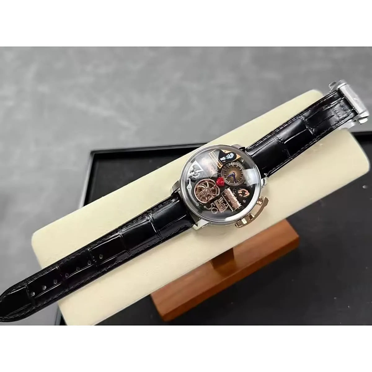 Jacob & Co. Men’s Oil Pump Rose Gold-Tone Skeleton Watch