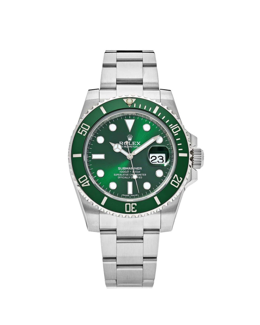 Rolex Submariner Watch For Men - Silver & Green