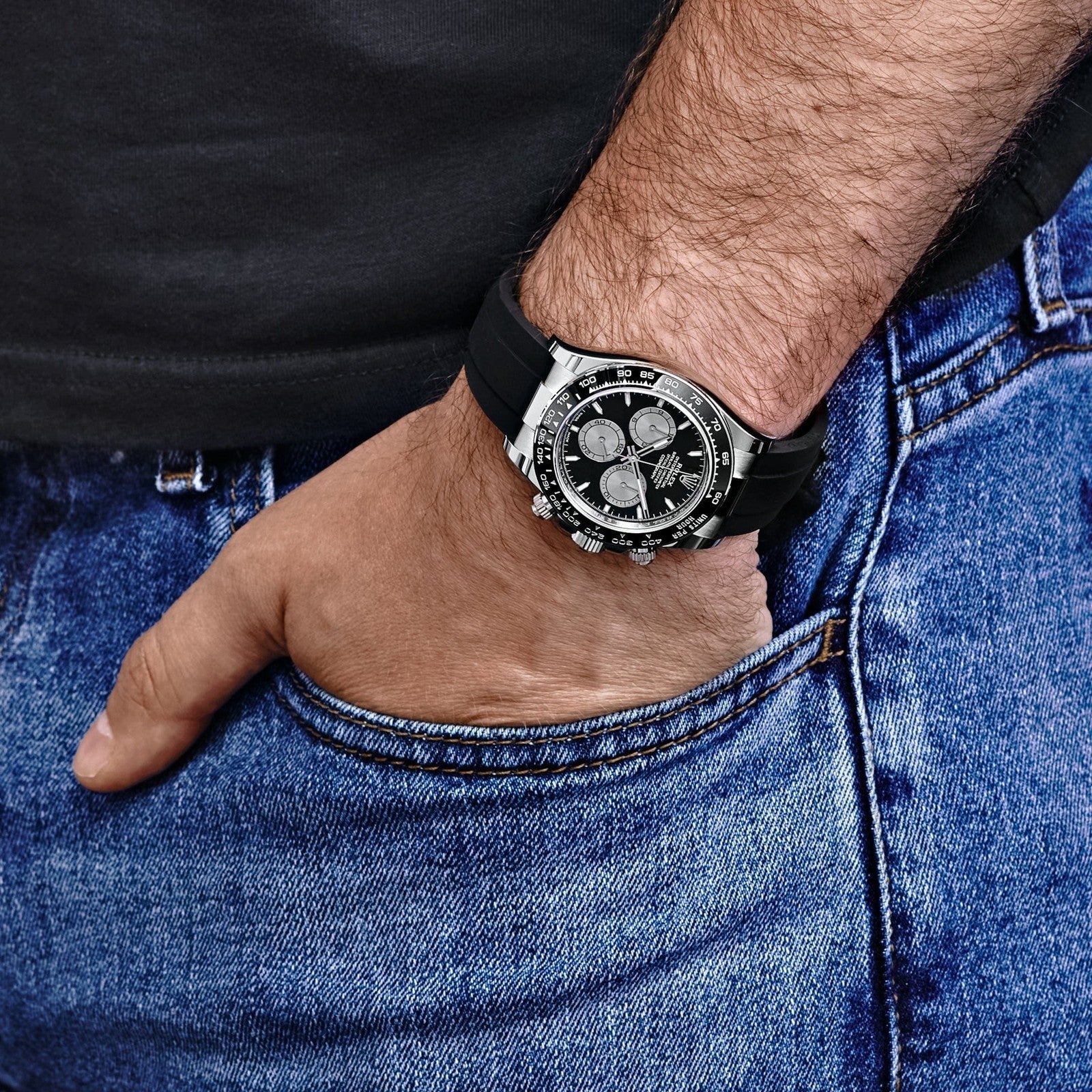 Rolex Cosmograph Daytona Watch For Men - Black Dial