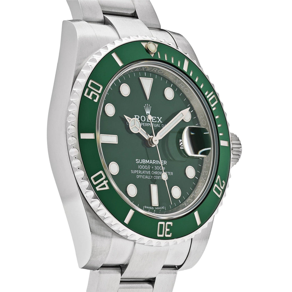 Rolex Submariner Watch For Men - Silver & Green