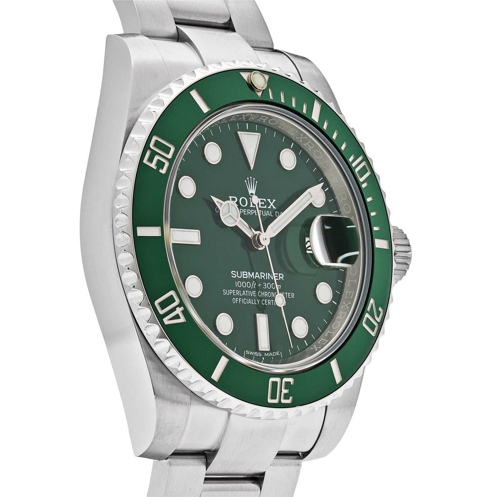 Rolex Submariner Watch For Men - Silver & Green