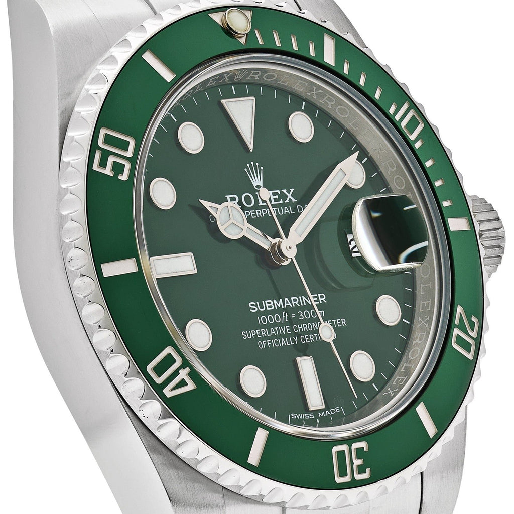 Rolex Submariner Watch For Men - Silver & Green
