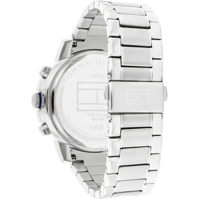 Tommy Hilfiger Men’s Watch – Model 1792104 Troy | Elegant Blue Dial with Silver Stainless-Steel Strap